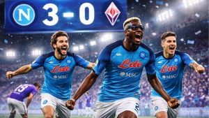Napoli thắng đậm Fiorentina 3-0, gây áp lực nghẹt thở lên nhóm dẫn đầu